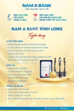 THÔNG BÁO TUYỂN DỤNG - NGÂN HÀNG NAM Á BANK-CN BÌNH LONG