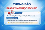 THÔNG BÁO ĐĂNG KÝ MÔN HỌC BỔ SUNG