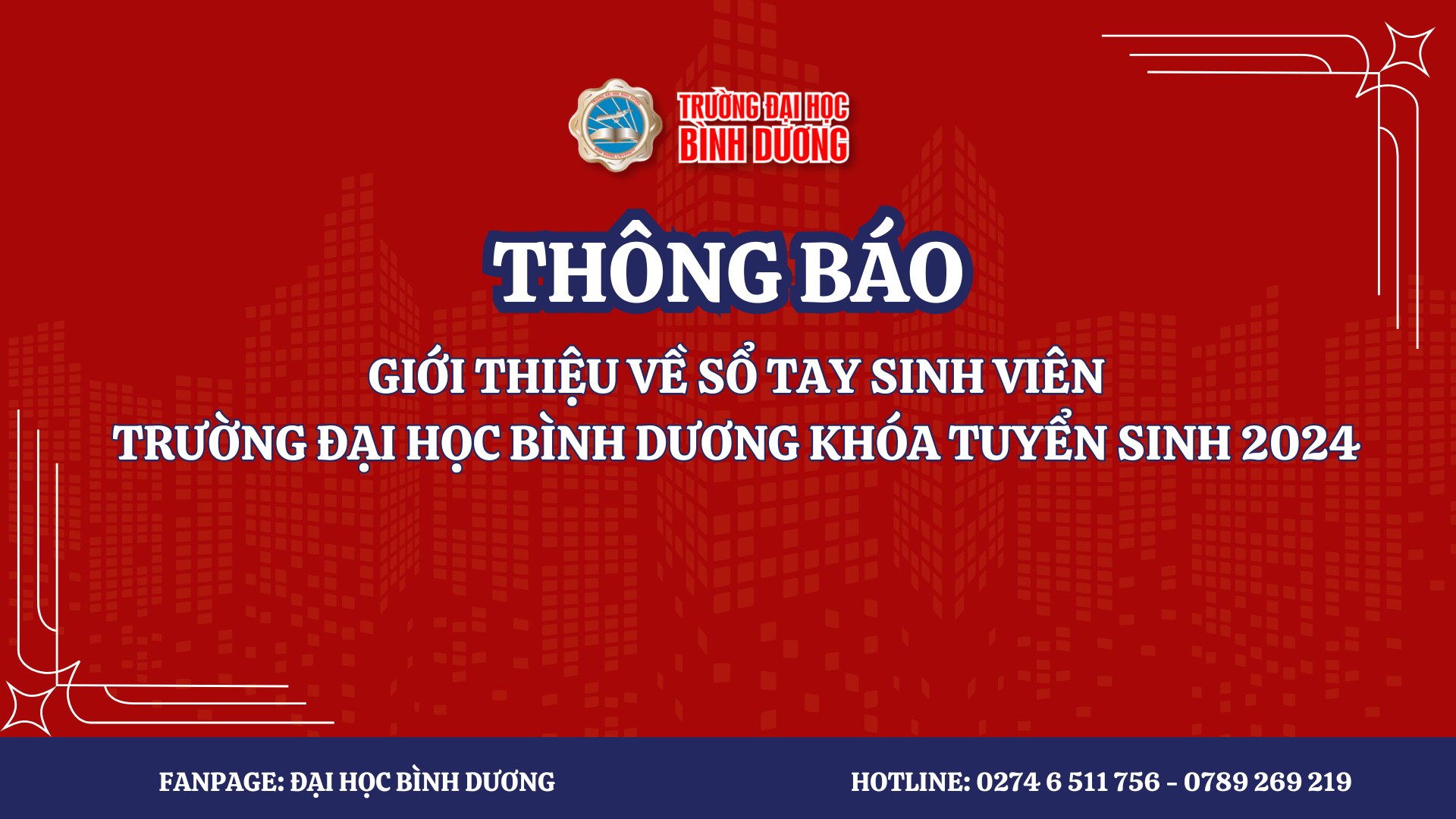 GIỚI THIỆU VỀ SỔ TAY SINH VIÊN TRƯỜNG ĐẠI HỌC BÌNH DƯƠNG KHÓA TUYỂN SINH 2024