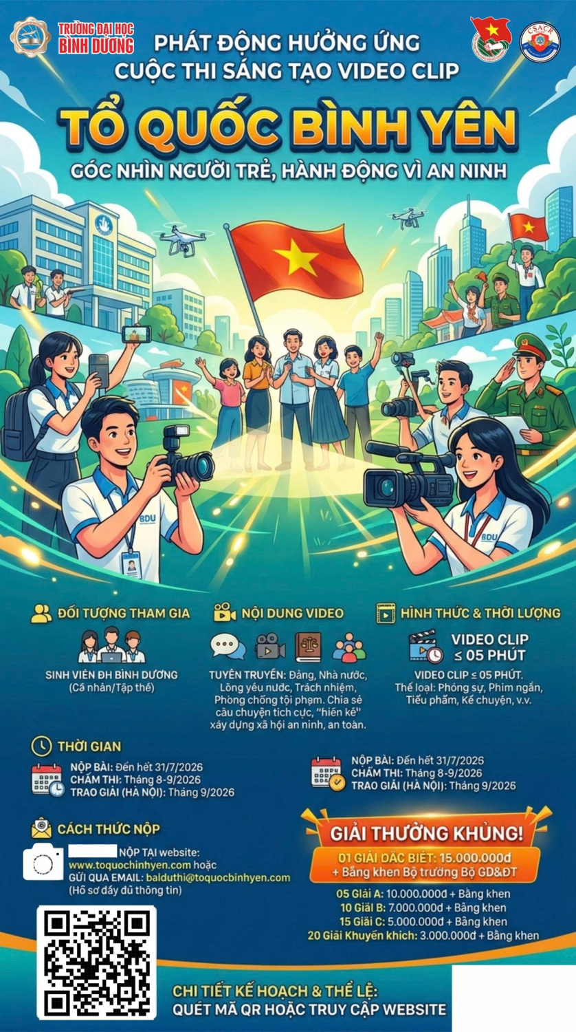 PHÁT ĐỘNG HƯỞNG ỨNG CUỘC THI SÁNG TẠO VIDEO CLIP CHỦ ĐỀ “TỔ QUỐC BÌNH YÊN”
