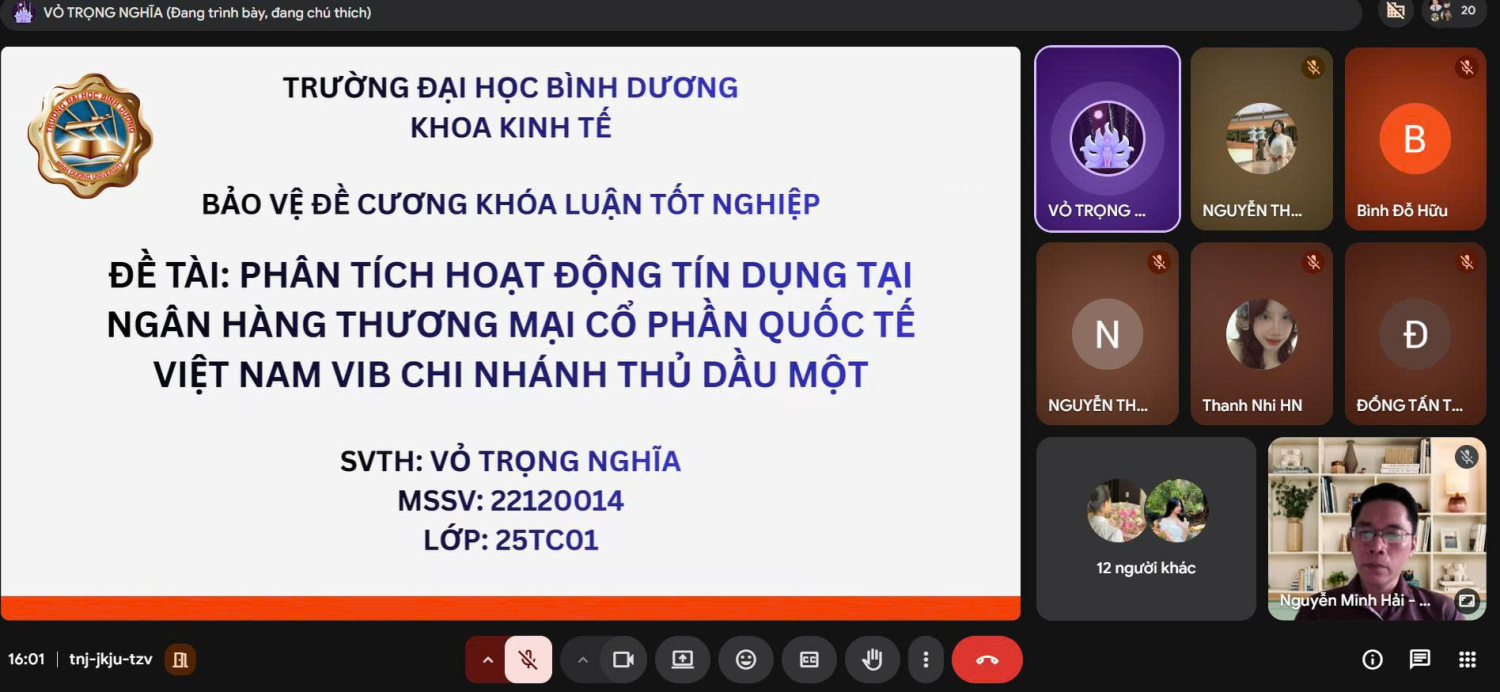 KHOA KINH TẾ TIẾP TỤC TỔ CHỨC CÁC HỘI ĐỒNG BẢO VỆ ĐỀ CƯƠNG ĐỀ TÀI KHÓA LUẬN TỐT NGHIỆP NGÀNH TÀI CHÍNH - NGÂN HÀNG