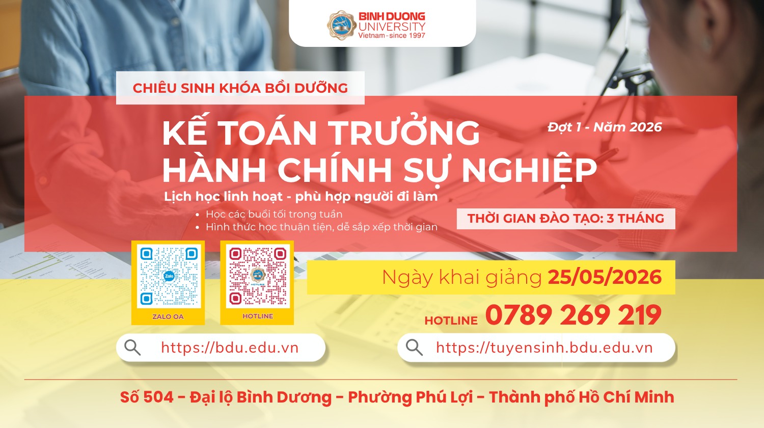 CHUẨN BỊ KHAI GIẢNG KHÓA BỒI DƯỠNG KẾ TOÁN TRƯỞNG DOANH NGHIỆP KHÓA 2 VÀ KẾ TOÁN TRƯỞNG HÀNH CHÍNH SỰ NGHIỆP KHÓA 1 NĂM 2026