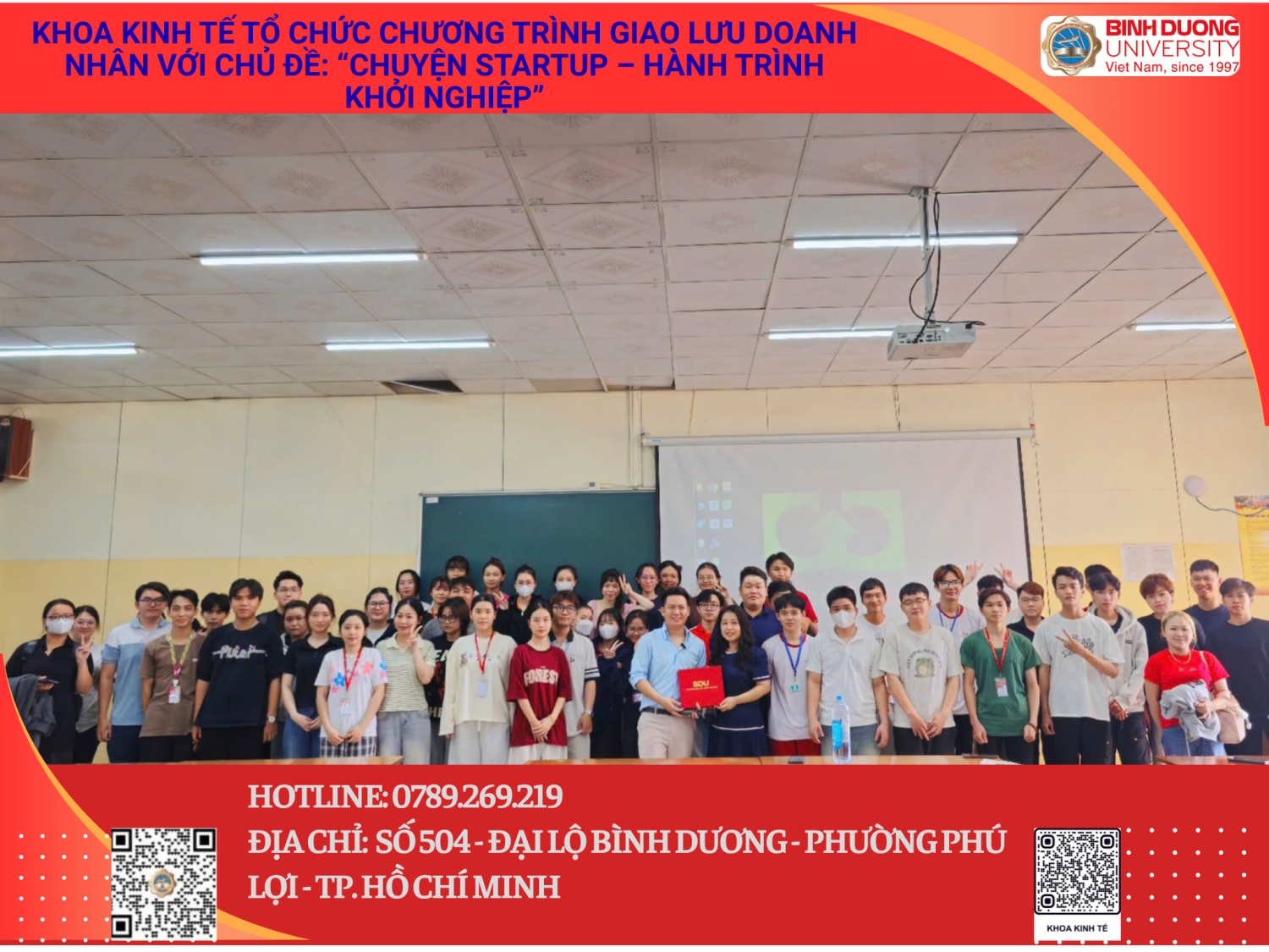 KHOA KINH TẾ TỔ CHỨC CHƯƠNG TRÌNH GIAO LƯU DOANH NHÂN VỚI CHỦ ĐỀ: “CHUYỆN STARTUP – HÀNH TRÌNH KHỞI NGHIỆP”