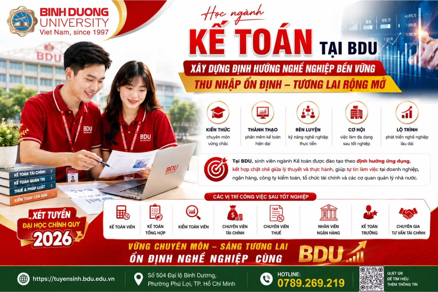 HỌC NGÀNH KẾ TOÁN TẠI BDU ĐỂ XÂY DỰNG ĐỊNH HƯỚNG NGHỀ NGHIỆP BỀN VỮNG VÀ THU NHẬP ỔN ĐỊNH